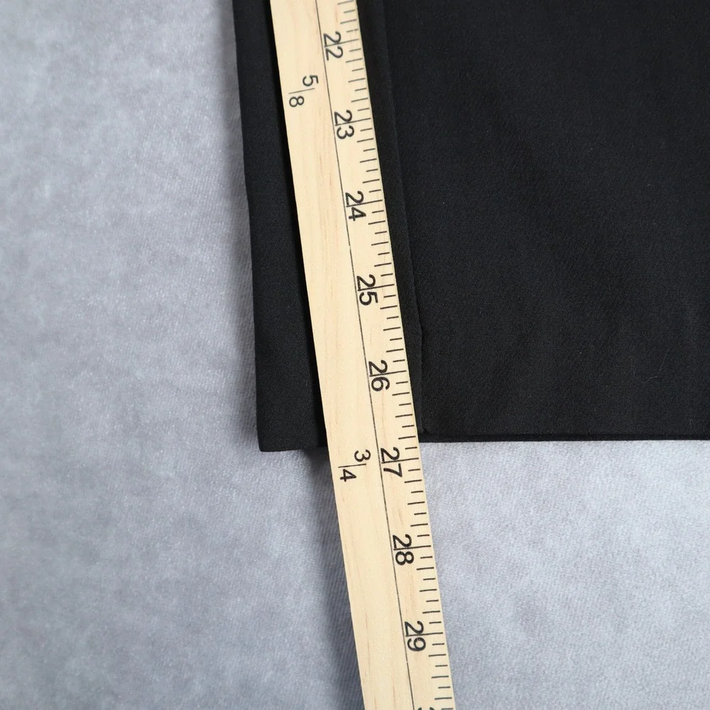 ZARA Pants Straight Leg Trouser Black High Waisted Seam Front Size M